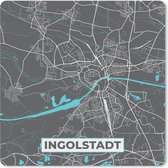 Muismat Klein - Stadskaart – Kaart – Ingolstadt – Blauw – Duitsland – Plattegrond - 20x20 cm