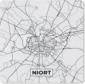 Muismat - Mousepad - Frankrijk - Plattegrond - Kaart - Niort - Stadskaart - 30x30 cm - Muismatten