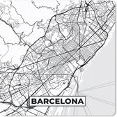 Muismat Klein - Kaart - Barcelona - Stadskaart - Plattegrond - Zwart Wit - 20x20 cm