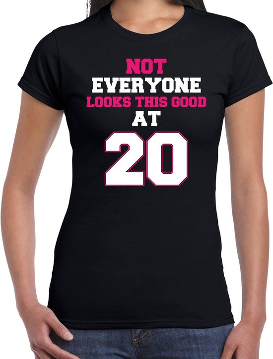 Not everyone looks this good at 20 cadeau t-shirt zwart voor dames - 20 jaar verjaardag kado shirt / outfit S