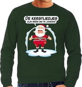 Foute Kersttrui / sweater - de kerstliedjes zijn weer om te janken - Haat aan kerstmuziek / kerstliedjes - groen - heren - kerstkleding / kerst outfit XL