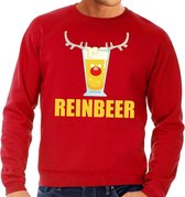 Foute kersttrui / sweater met bierglas Reinbeer rood voor heren - Kersttruien XXL