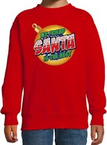 Foute kersttrui / sweater My friend Santa is the best rood voor kinderen - kerstkleding / christmas outfit 122/128