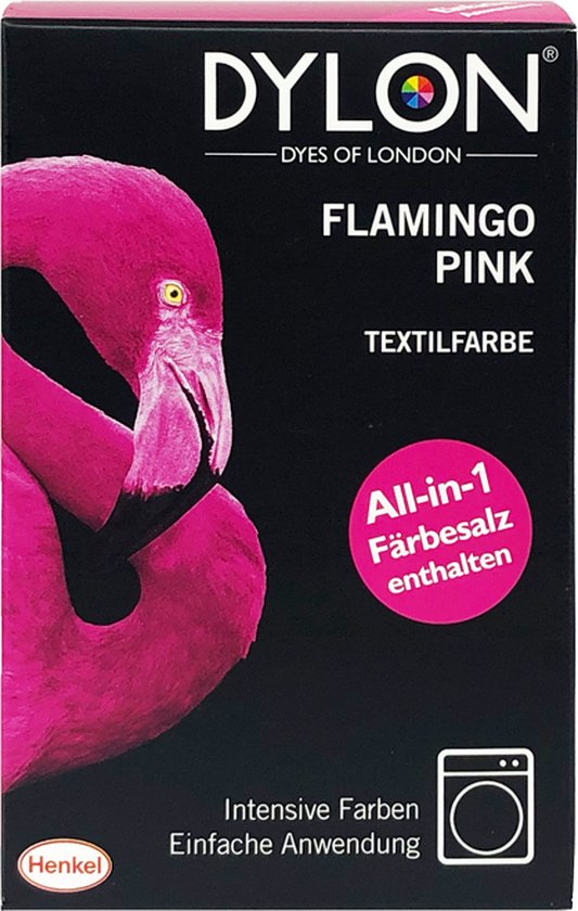 Dylon Peinture textile Dye 350g Flamingo Pink (all-in avec sel)