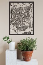 Houten Stadskaart Uden Zwart Mdf 50x70cm Wanddecoratie Voor Aan De Muur City Shapes