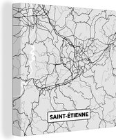 Canvas Schilderij Frankrijk - Saint-Étienne - Stadskaart - Plattegrond - Kaart - 50x50 cm - Wanddecoratie