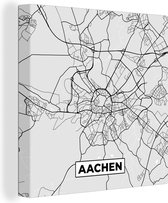 Canvas Schilderij Duitsland - Plattegrond - Kaart - Aachen - Stadskaart - 50x50 cm - Wanddecoratie