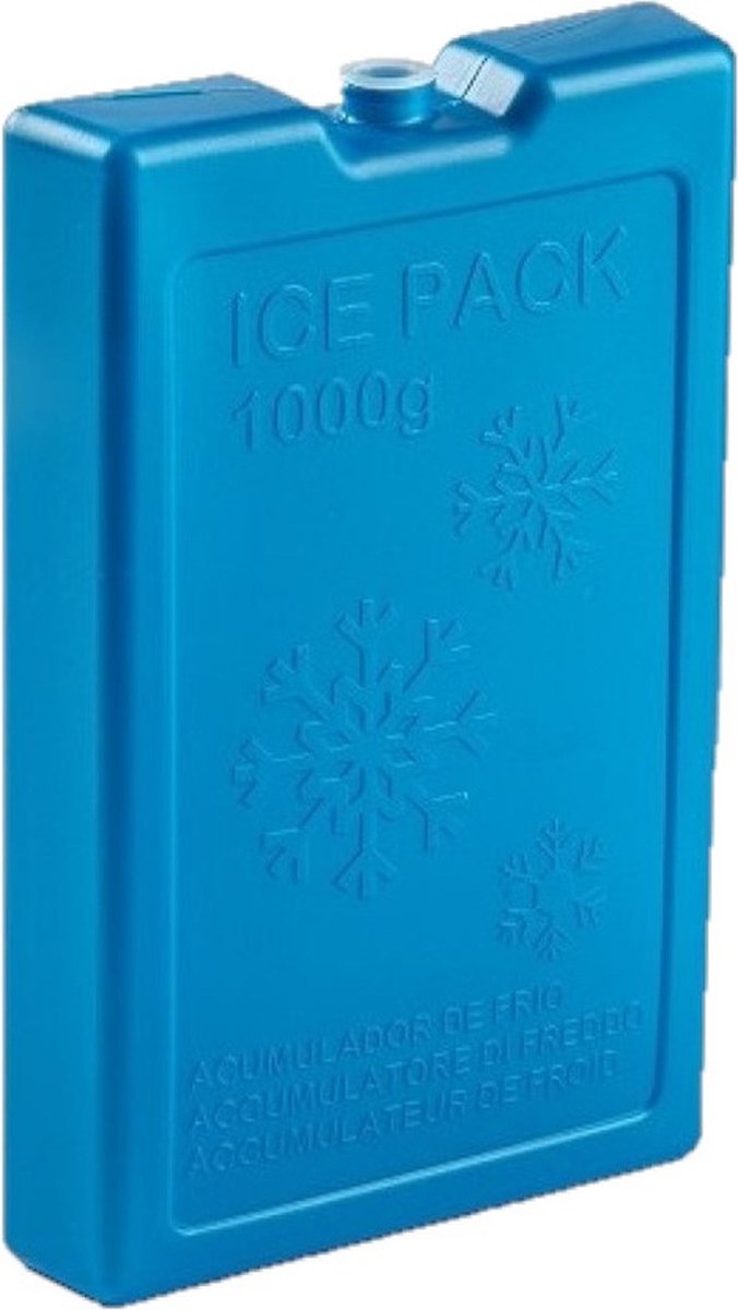 6x stuks 1000 grams koelelementen 22 x 14.5 x 3.5 cm kobalt blauw kunststof met sneeuwvlokken print van Koelbox Specialist — afbeelding 2