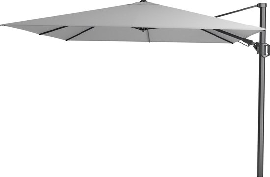 Platinum Challenger T2 Parasol 300x300cm Licht Grijs - Licht Grijze Zweefparasol Vierkant