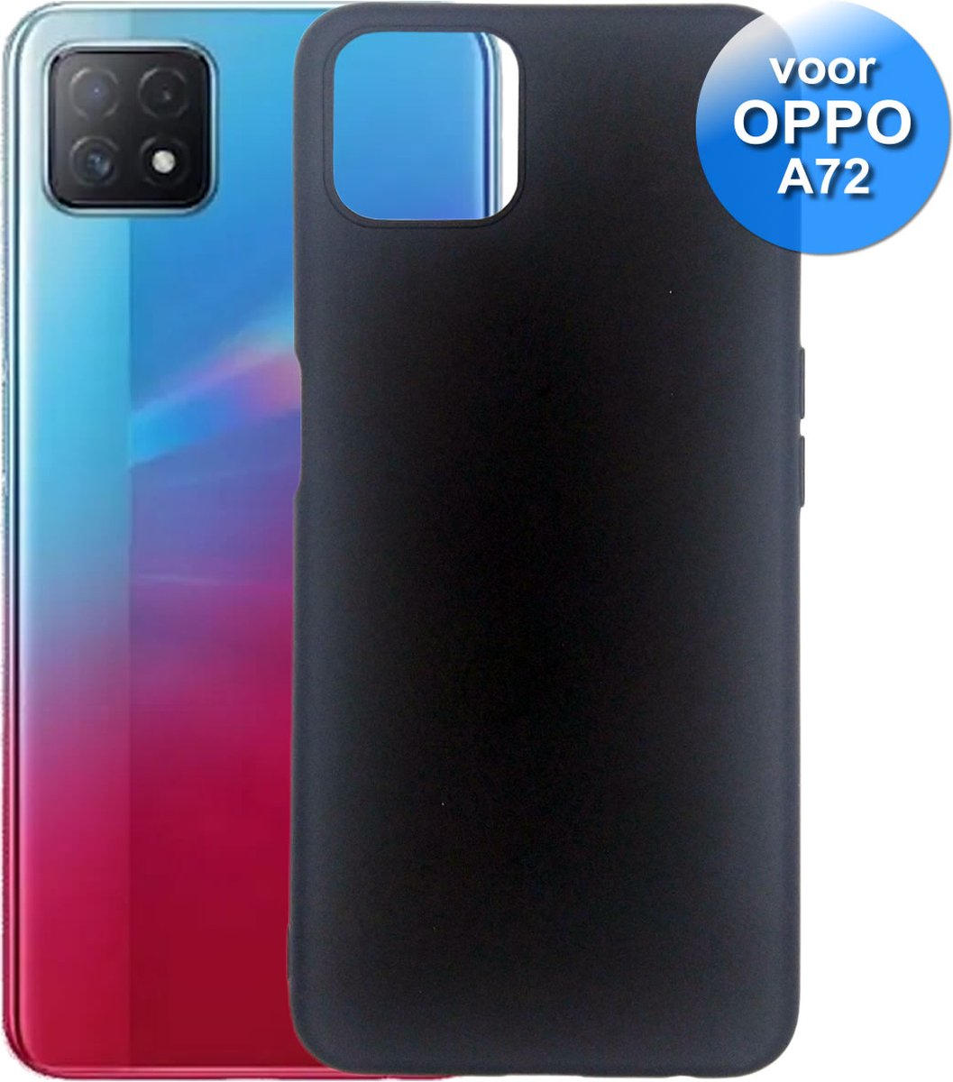 OPPO A72 (5G) Hoesje - Zwart Siliconen - OPPO A72 (5G) Case - OPPO A72 (5G) Telefoonhoesje - Zwart