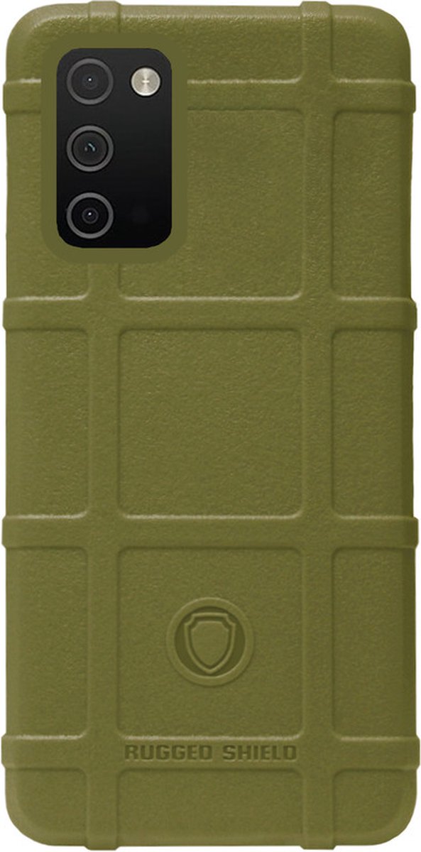 RUGGED SHIELD Rubber Bumper Case Hoesje Geschikt Voor Samsung Galaxy A03s - Groen