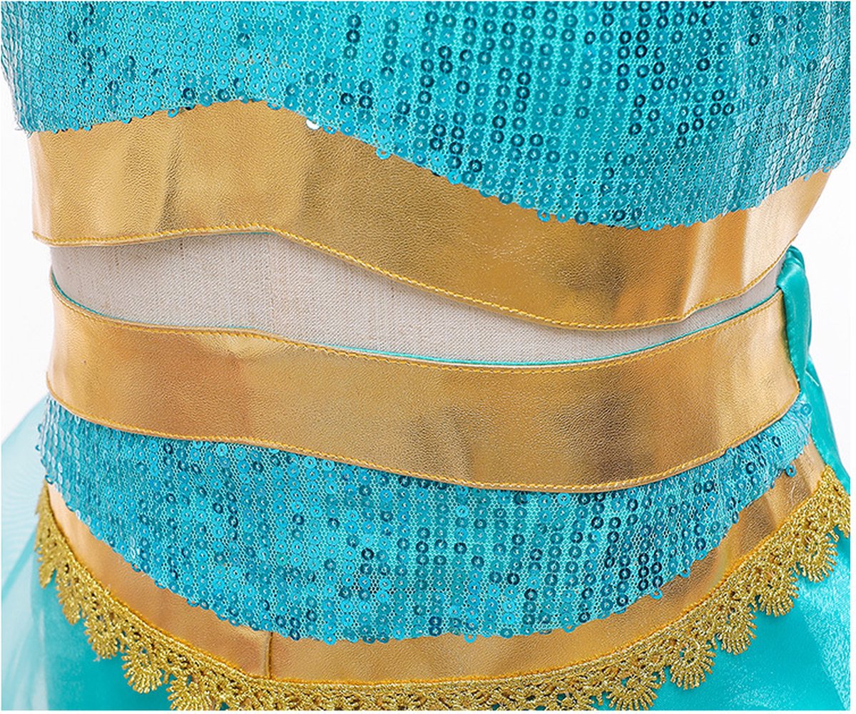 Joya Kids® Verkleed Prinses Kostuum | Arabische prinsessen jurk | Maat 116-122 (120) + Haarband | Cadeau meisje Sinterklaas — afbeelding 10