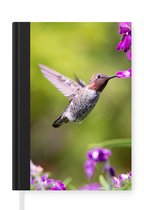 Notitieboek - Schrijfboek - Kolibrie - Vogel - Bloemen - Natuur - Notitieboekje klein - A5 formaat - Schrijfblok