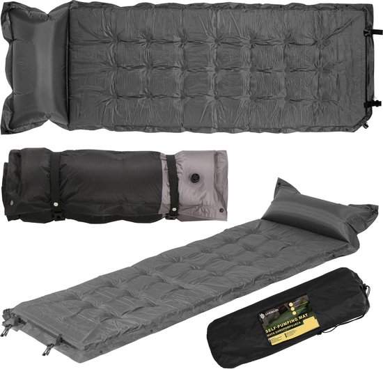 Springos Slaapmat - Zelfopblazend - 188 cm - Inclusief Hoes & Hoofdkussen - Antraciet van Springos — afbeelding 5
