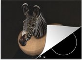 KitchenYeah® Inductie beschermer 75x52 cm - Zebra - Schilderij - Oude meesters - Kookplaataccessoires - Afdekplaat voor kookplaat - Inductiebeschermer - Inductiemat - Inductieplaat mat