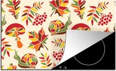 KitchenYeah® Inductie beschermer 90x52 cm - Herfst - Slakken - Patroon - Kookplaataccessoires - Afdekplaat voor kookplaat - Inductiebeschermer - Inductiemat - Inductieplaat mat