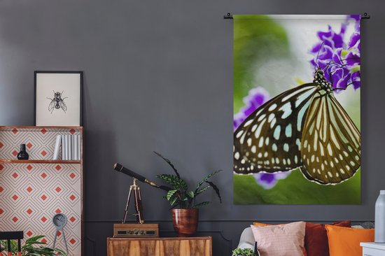 Tapisserie - Toile murale - Lavande - Papillon - Botanique - 120x180 cm - Tapisserie