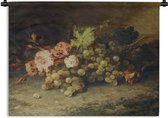 Wandkleed - Wanddoek - Fruit - Stilleven met druiven - Oude meesters - 180x135 cm - Wandtapijt