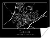 Poster Leiden - Plattegrond - Kaart - Stadskaart - 120x90 cm