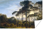 Poster Italiaans landschap met parasoldennen - Kunst - Oude meesters - 60x40 cm