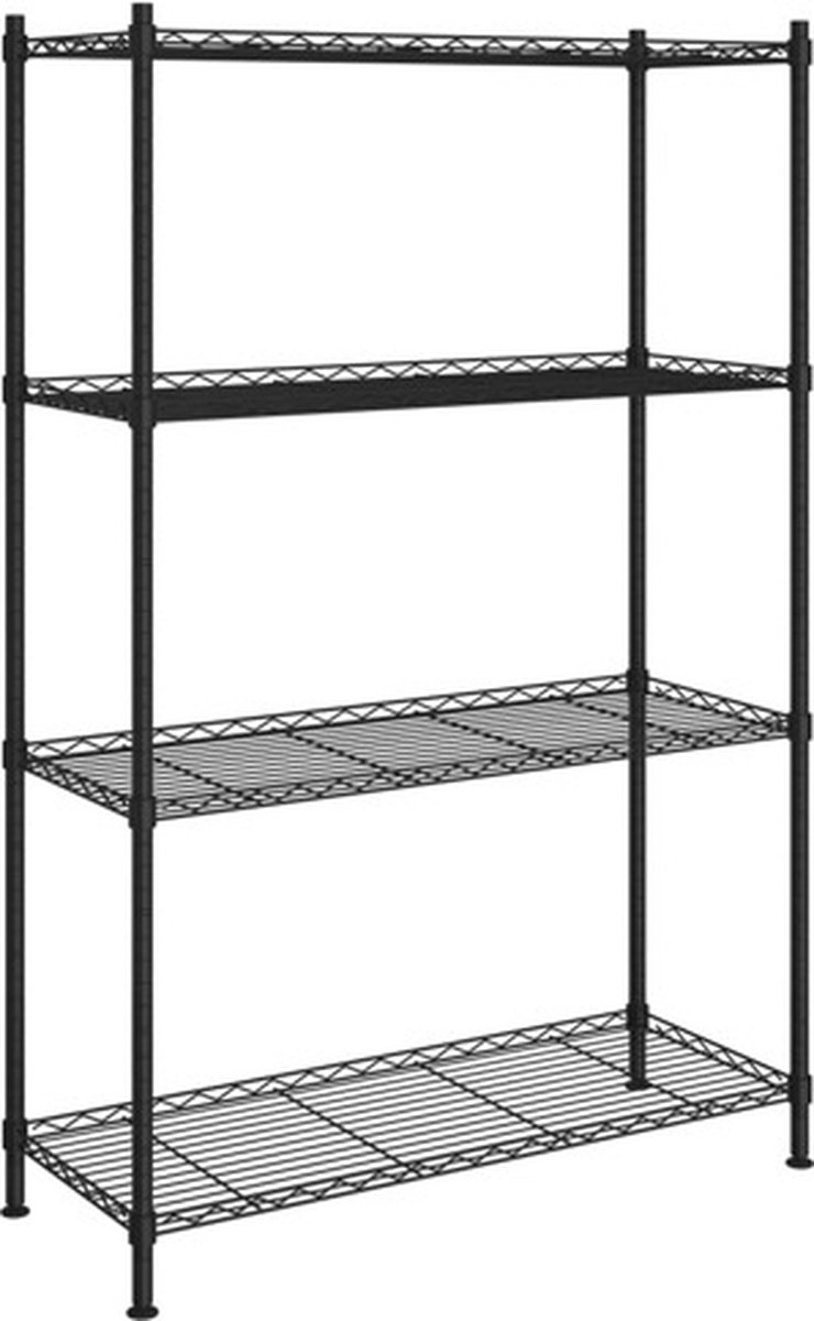 vidaXL - Opbergrek - 4-laags - 200 - kg - 90x35x137 - cm - zwart