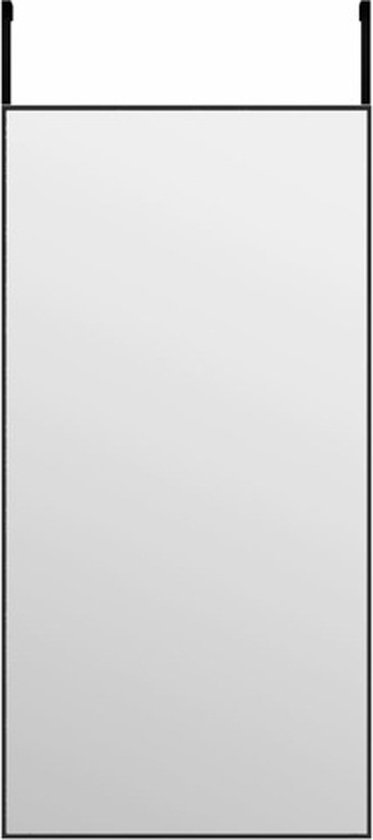 Deurspiegel 40x80 cm glas en aluminium zwart kopen