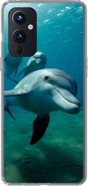 Geschikt voor OnePlus 9 hoesje - Water - Dolfijn - Blauw - Siliconen Telefoonhoesje