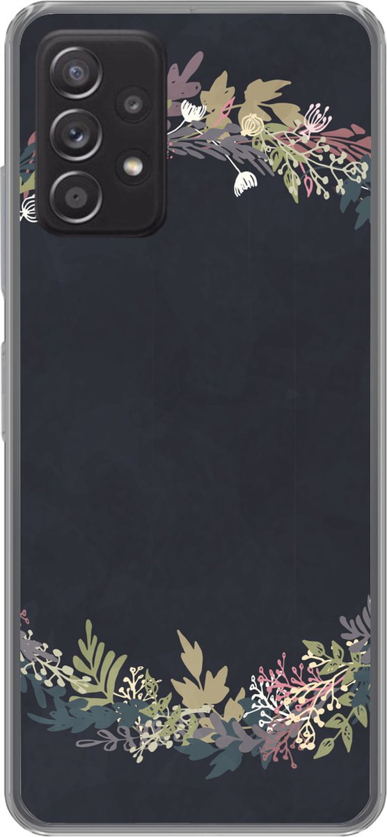 Telefoonhoesje Geschikt voor Samsung Galaxy A53 5G hoesje - Bloemenkrans - Pastel - Zomer - Siliconen Telefoonhoesje Telefoonhoesje