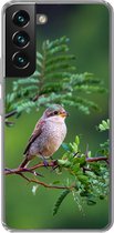 Geschikt voor Samsung Galaxy S22 hoesje - Vogel - Boom - Bos - Siliconen Telefoonhoesje