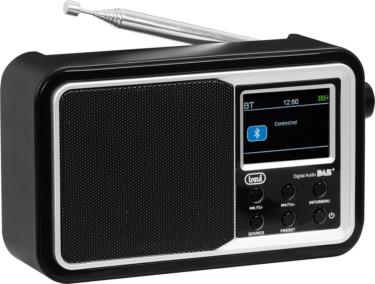 Trevi 7F96 - Draagbare radio, DAB+, FM, RDS digitale ontvanger, bluetooth,  aux-in - zwart | bol.com