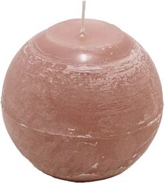 Bougie boule - vieux rose - diamètre 12 cm - paraffine - lot de 4