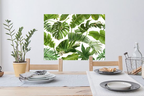 Stickers muraux - Film autocollant - Feuilles - Wit - Motif - Enfants - Garçons - Kids - 80x60 cm - Film adhésif - Stickers muraux Chambre d'enfants - Papier peint autocollant