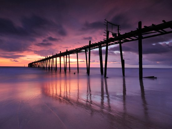 Fotobehang - Houten pier.