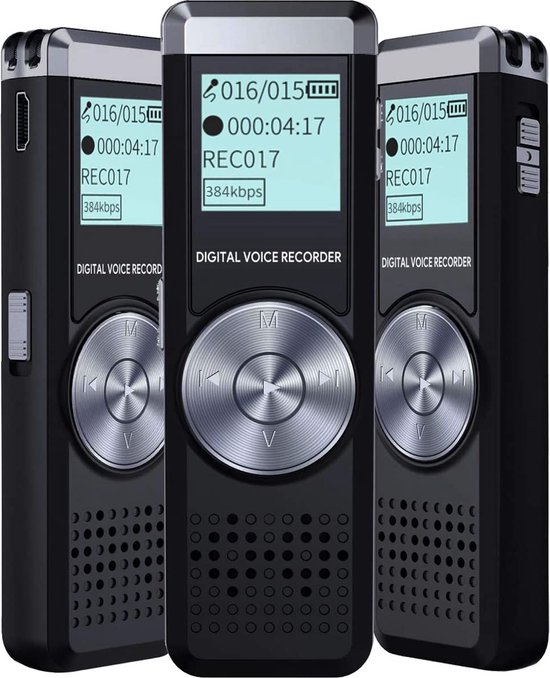 Enregistreur vocal numérique - Dictaphone numérique - Enregistreur Audio -  16 GB -... | bol