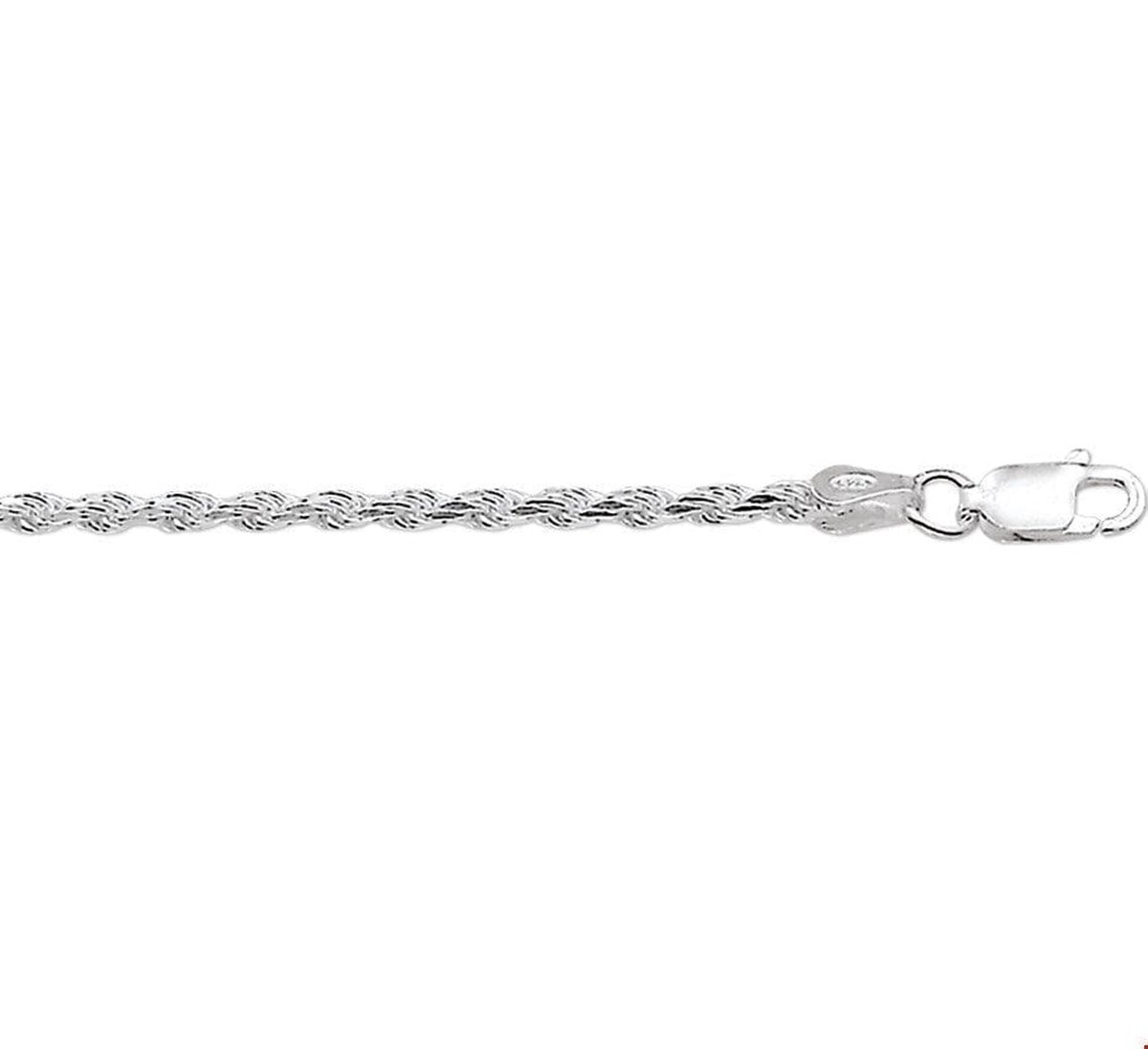 Zilveren Collier koord gediamanteerd 2 1002195 45 cm