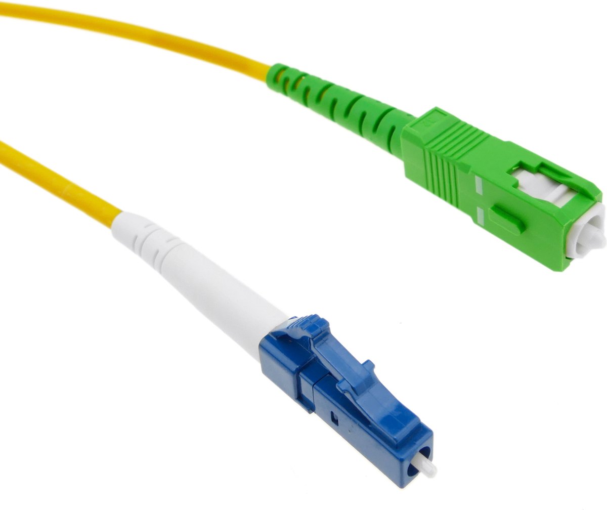 BeMatik - Glasvezelkabel LC / PC naar SC / APC enkele modus 9/125 3 m