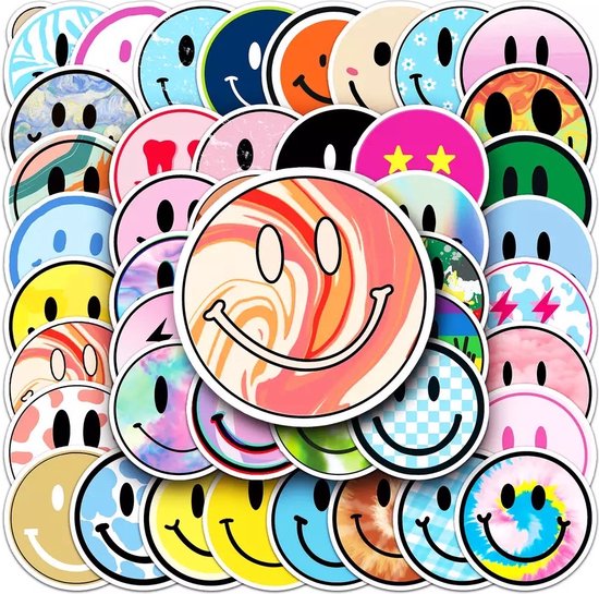 Smiley Stickers 50 Stuks | Emoticon Stickers | Grappige Sticker | Smiley Afbeeldingen | Emoji Stickers | Laptop Stickers | Decoratie | Stickers Kinderen | Stickers Volwassenen | Plakstickers | Stickers Bullet Journal | Planner Stickers - Merkloos