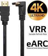 Phreeze HDMI coudé - Câble HDMI - Câble coudé à 90 degrés - Version 2.0 - 4K Ultra HD - Blu Ray - 60 Hz - 144 Hz - eARC - ARC - Convient pour barre de son - PS5 - Xbox