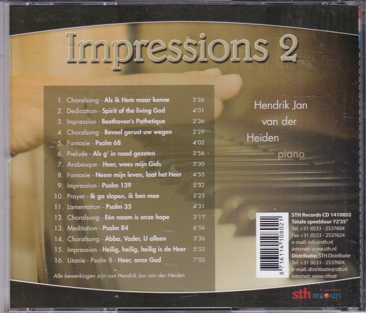 Impressions 2 Hendrik Jan van der Heiden, Hendrik Jan van der Heiden Muziek