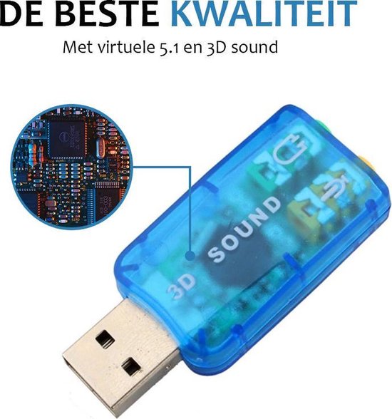 Garpex® USB Geluidskaart Adapter - Externe USB Geluidskaart - USB Audio Adapter - USB 5.1 Geluidskaart - Garpex®