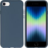 iMoshion Hoesje Geschikt voor iPhone SE (2022) / SE (2020) / 8 / 7 Hoesje Siliconen - iMoshion Color Backcover - Donkerblauw