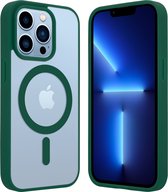ShieldCase telefoonhoesje geschikt voor Apple iPhone 13 Pro Magneet hoesje transparant gekleurde rand - groen - Shockproof backcover hoesje - Hardcase hoesje - Siliconen hard case hoesje met Magneet ondersteuning