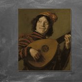 Wanddecoratie / Schilderij / Poster / Doek / Schilderstuk / Muurdecoratie / Fotokunst / Tafereel De luitspeler - Frans Hals gedrukt op Dibond