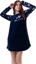 Warme fleece nachthemd voor dames van Vienetta- marineblauw S