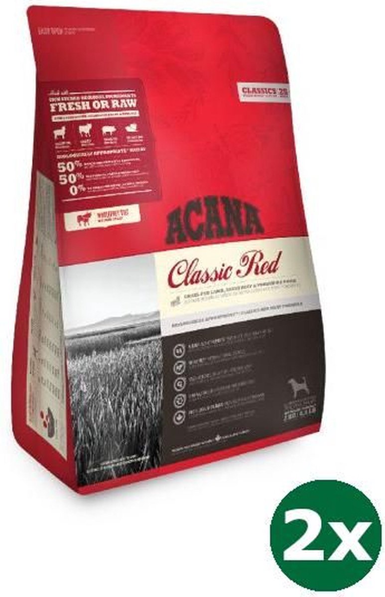 2x2 kg Acana classics classic red hondenvoer