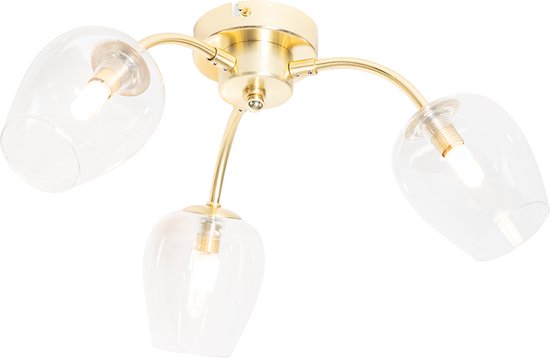 QAZQA elien - Klassieke Plafondlamp - 3 lichts - Ø 36 cm - Goud/messing - Woonkamer | Slaapkamer | Keuken