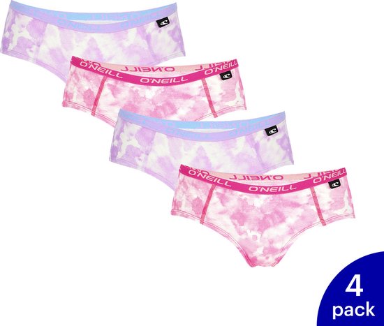 4-Pack O'Neill Ladies Hipster Tie Dye Underwear 801792 - Violet / Rose - Taille S