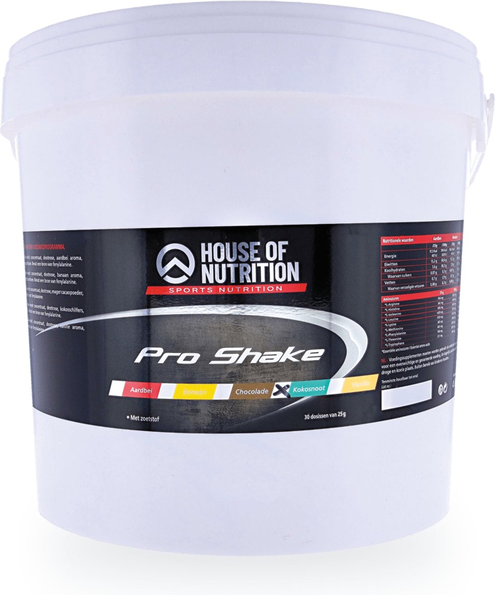 Pro Shake (Strawberry - 4000 gram) - HON - Eiwitpoeder - Eiwitshake - Sportvoeding (160 shakes)