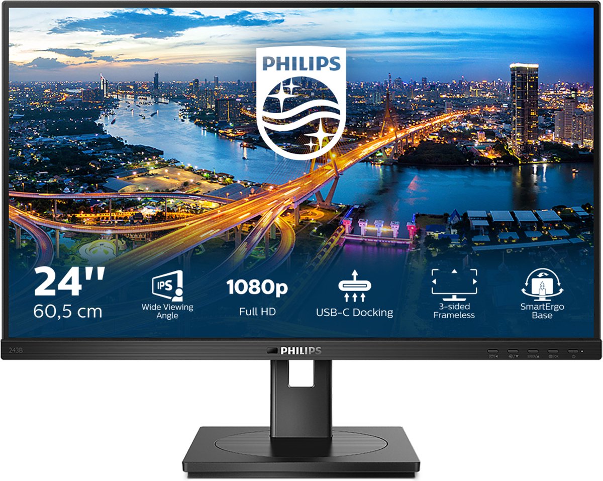 Philips B Line 243B1/00 - Full HD USB-C IPS Monitor - 23.8 Inch