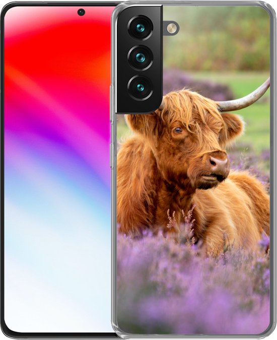 Coque Samsung Galaxy S22 Plus - Highlander écossais - Marron - Buissons - Coque de téléphone en Siliconen